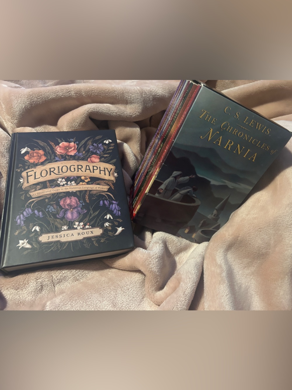 Floriography by Jessica Roux and Complete set of Narnia  by Cs Lewis